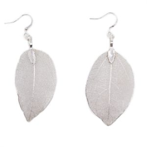 Silver Bravery Leaf Earings