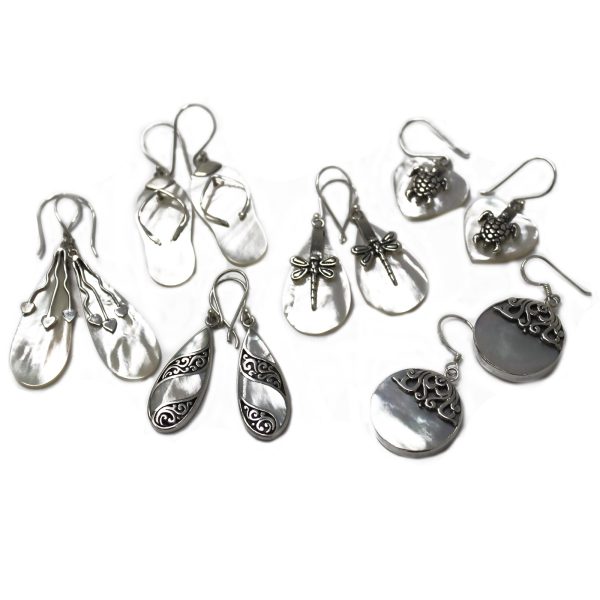 Shell & Silver Earrings - Sea Turtle - MOP - Image 3