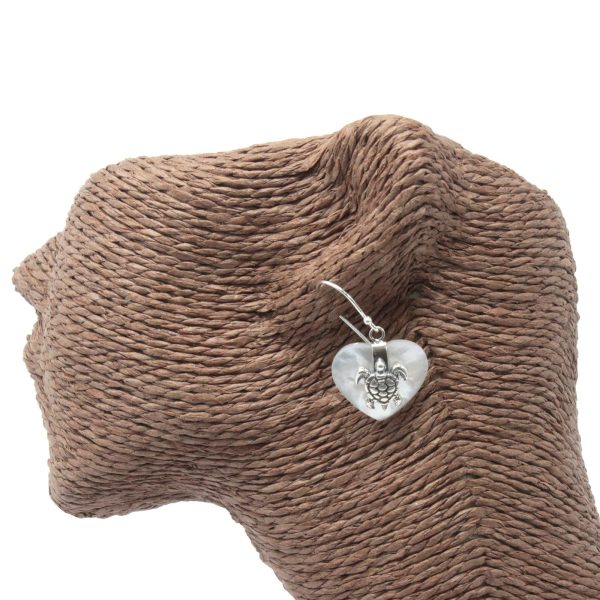 Shell & Silver Earrings - Sea Turtle - MOP - Image 2