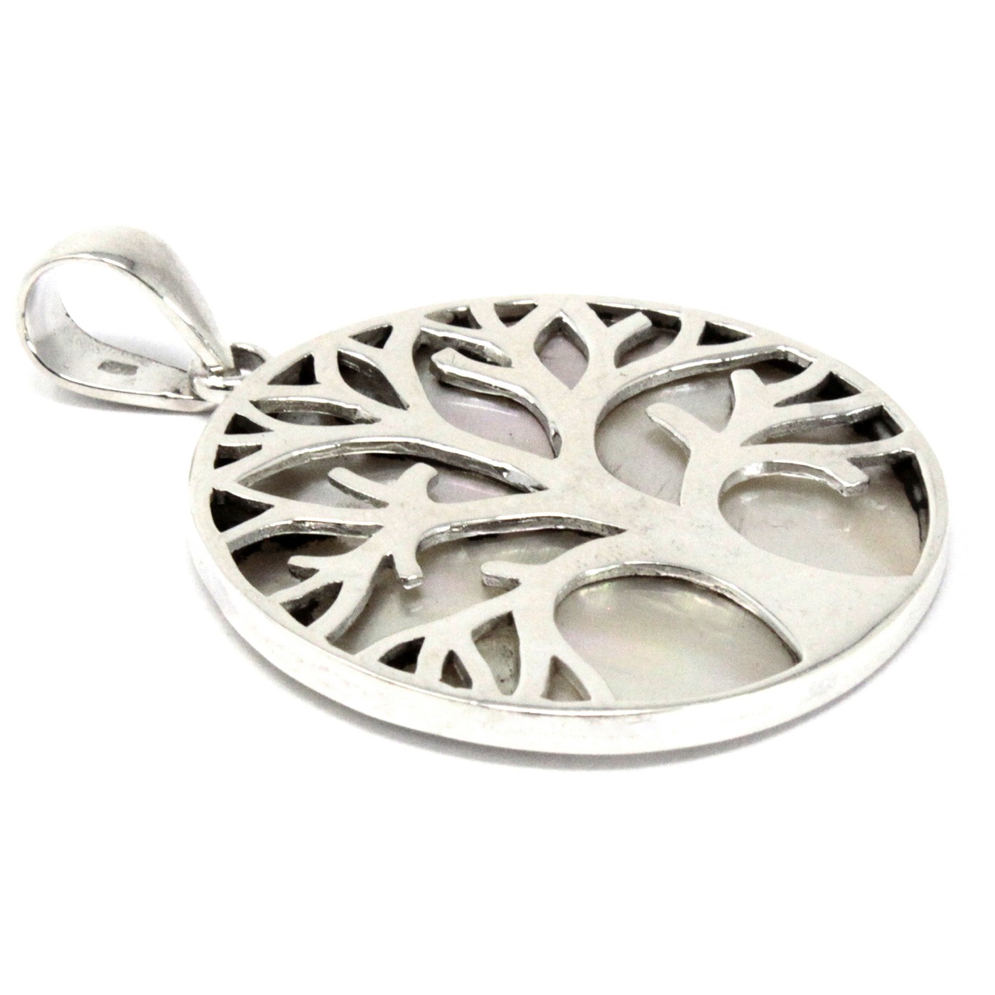 Tree of Life Silver Pendant 30mm - Mother of Pearl - Image 3