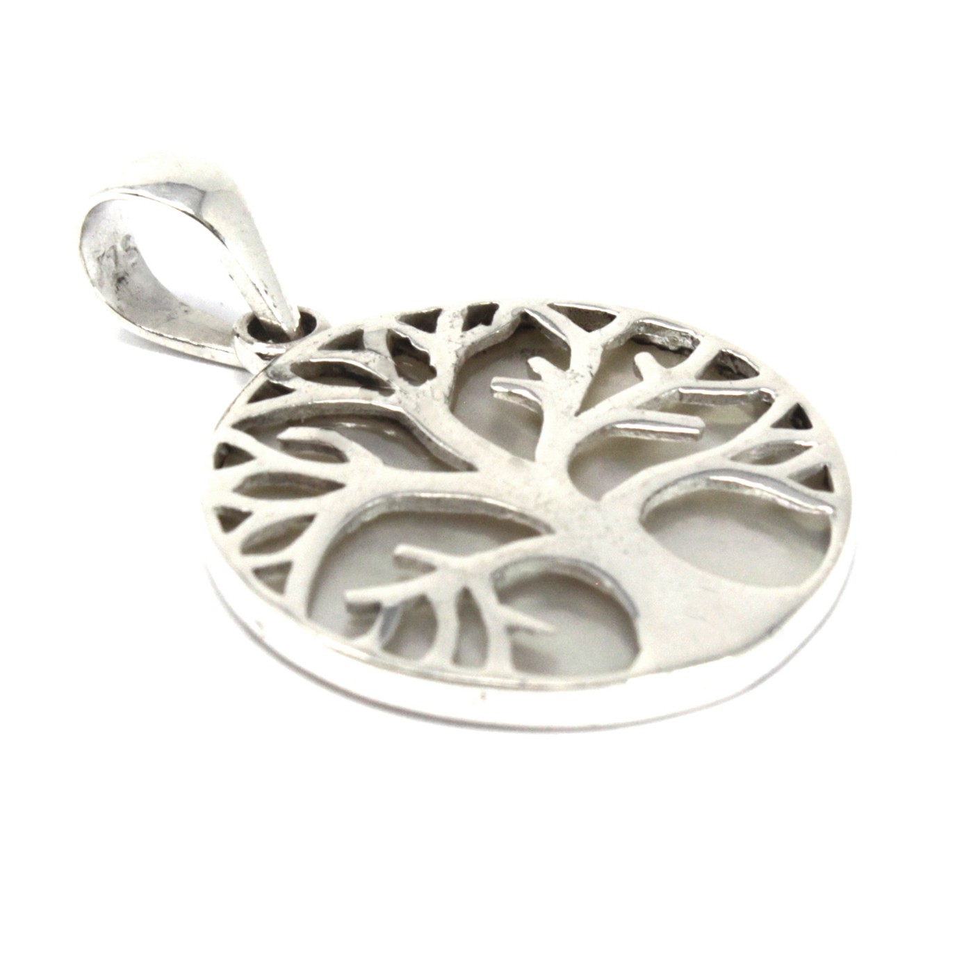 Tree of Life Silver Pendant 22mm - Mother of Pearl - Image 3
