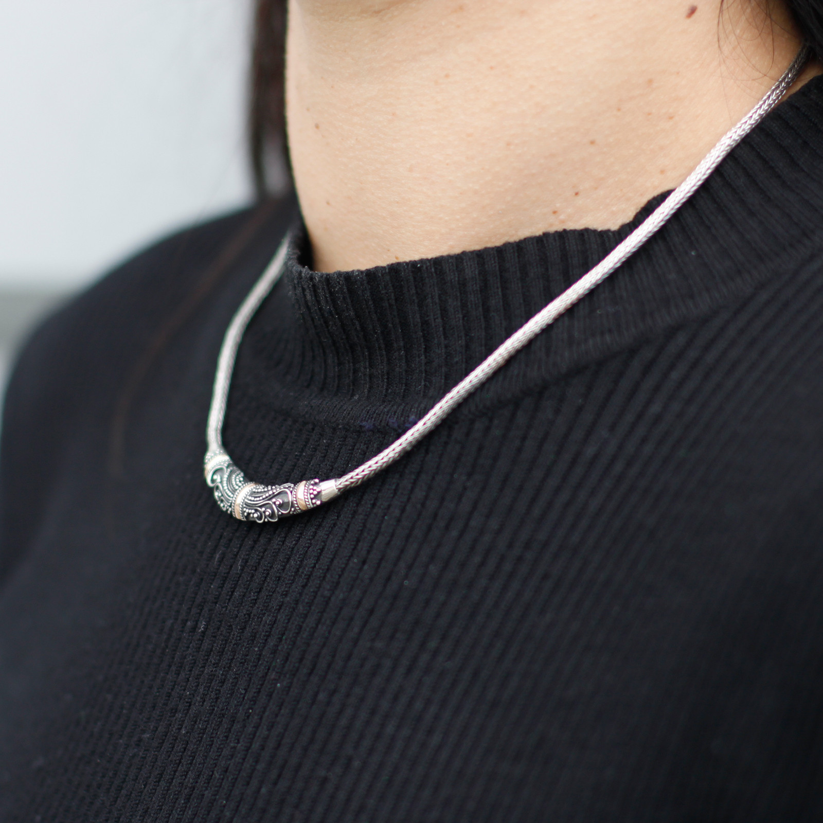 Silver & Gold Necklace - Tribal - Image 5